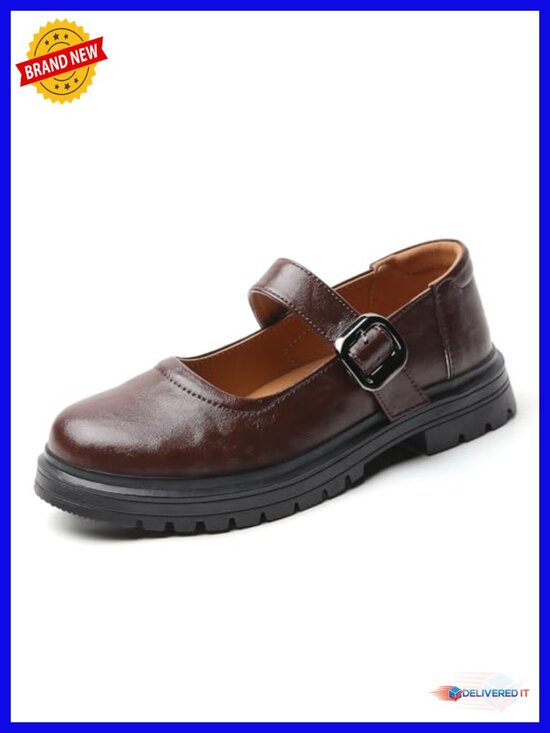 Shoes - Women Mary Jane Oxford Platform Shoes - Classic Casual Buckle Strap, Non-Slip,